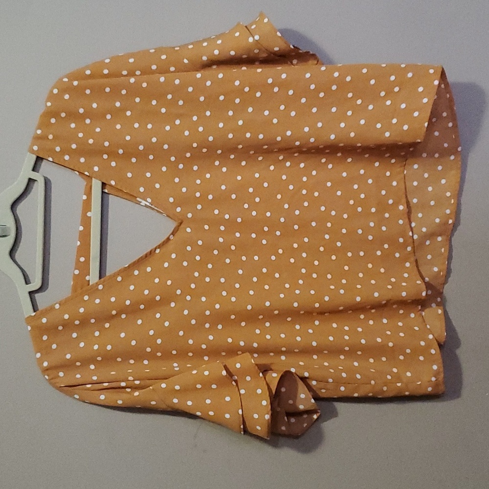 Forever 21 Mustard Polka Dot Blouse